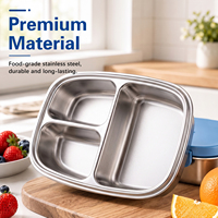 Nouvelle Arrivée Boîte à Lunch en Métal Durable Facile à Nettoyer de Qualité Alimentaire avec Compartiments Portable pour le Bureau Préparation des Repas Stockage Logo Personnalisé