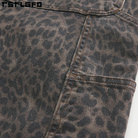 Pantalon en jean classique baggy léopard de haute qualité personnalisé pour hommes Jeans léopard surdimensionnés à jambes larges pour hommes