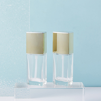 Flacon cosmétique carré en verre givré et transparent de 30 ml avec pompe à pression pour sérum, lotion et fond de teint
