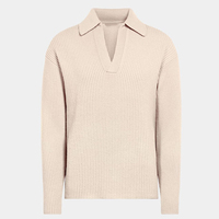 Fabricant de tricots, vente en gros, design personnalisé, logo, pull en cachemire et laine côtelé à manches longues, doux et luxueux, pour homme