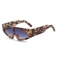 Lunettes de soleil tendance à monture large bicolore de luxe, style street punk, pour femmes et hommes, idéales pour le dropshipping et le hip-hop