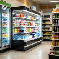 Vitrine Réfrigérée Double Accès Sans Givre avec Éclairage LED pour Boissons de Supermarché