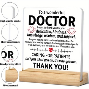 Placa Decorativa Acrílica Transparente Plana 2D, Impresa con UV, Corte Láser, Minimalista, Elegante, Rectangular, Letrero <span class=keywords><strong>de</strong></span> Agradecimiento <span class=keywords><strong>para</strong></span> Médico - Product Image 5