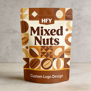 Emballage souple biodégradable de qualité alimentaire imprimé sur mesure, sachet debout avec fermeture éclair, amandes grillées, cacahuètes, mélange de fruits secs, sachets de noix - Product Image 6