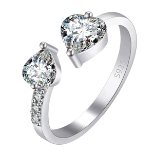 Bague de fiançailles J&C en argent sterling 925 avec diamant de laboratoire, tendance, à porter au quotidien pour femmes - Product Image 1