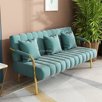 Canapé de salon en tissu, vente chaude, ensemble de canapés de loisirs, fauteuil en tissu doré, salon, salon de beauté, canapé 1+2+3 places