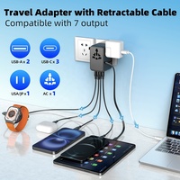 Adaptateur d'alimentation Worldplug 35W GaN chargeur de voyage international universel avec câble de type C pour ordinateur portable fonction PD 3.0