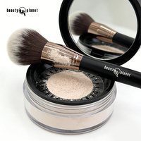 Kuas Blush Vegan Profesional Beauty Planet, Logo Custom Grosir, Bulu Sintetis, Kuas Makeup Wajah untuk Blush Powder Warna Emas