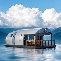 Maison flottante préfabriquée, hôtel flottant de luxe, yacht flottant en aluminium, maison flottante à vendre