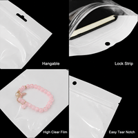 Sacs Ziplock en Film Perlé 14 Microns Réutilisables Imperméables Transparents à l'Avant et Perlés à l'Arrière pour Bijoux, Aliments, Cadeaux Personnalisés