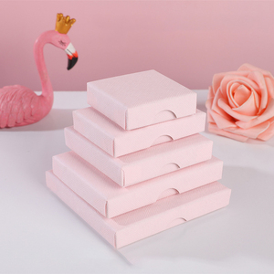 Hộp màu hồng hai mảnh đồ trang sức bao bì hộp Bán Buôn Đồ trang sức bông tai vòng cổ gói hộp giấy với ngón tay lỗ và bọt - Product Image 3