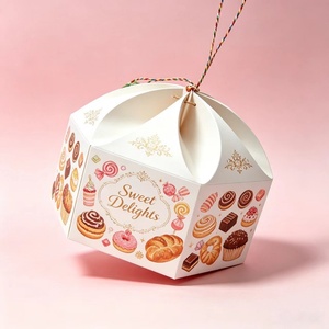 Caja de Postres de 4 Compartimentos, Negra de Lujo, para Pastel, Chocolate, Galletas y Productos de Panadería, Caja de Presentación para Pastelería - Product Image 4