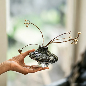 Vase en verre transparent en forme de vallée de canyon danois, récipient floral de luxe de style INS créatif, pour la décoration intérieure du salon et de la maison - Product Image 4