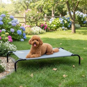 Pet Dog <b>Cot</b> Off Ground Bed Moisture Proof Removable Washable For <b>Small</b> Medium Large Dogs Rectangle Black Four Seasons Use - Product Image 1