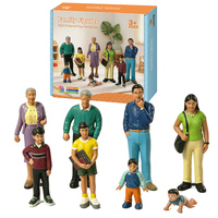Ensemble de 8 figurines de famille hispanique latino-américaine, figurines de personnes multi-générations, jouet pour la salle de classe préscolaire, jeu de rôle multiculturel