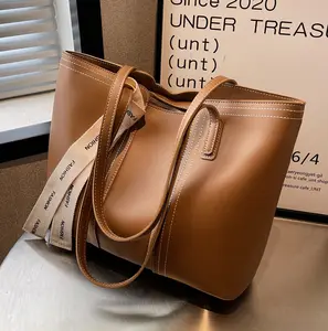 Borsa alla moda borsa Shopper di grande capacità 2023 nuova popolare Tote Bag in pelle tinta unita da donna fornitore di borse a mano