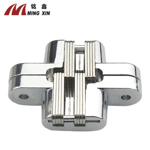 Ming Xin Zinc Alloy Concealed Cross <b>Hinge</b> Flush Mount Nickel Plated For Dining <b>Table</b> Furniture - Product Image 1