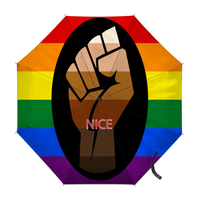 Parapluie pliant personnalisé Twink Pride Flag aux tons arc-en-ciel, idéal pour les événements thématiques en ville et les excursions de camping en campagne