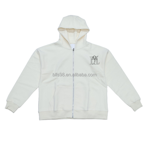 Sudadera con Capucha y Cierre para Hombre, Color Sólido, Algodón French Terry, Estilo Casual para Otoño, Corte Regular con Bolsillo Delantero - Product Image 3