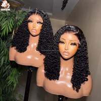 Perruque frontale en dentelle HD 250% bouclée Pixie Birmane, cheveux humains bruts indiens originaux, perruques en dentelle HD bouclées crépues, sans colle