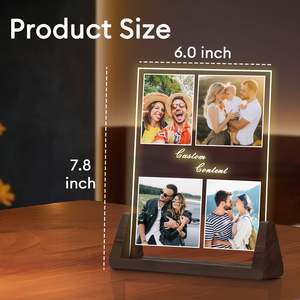 Kişiye Özel Noel Fotoğraf Müzikli Çerçeve Işığı, Ahşap Tabanlı Kişiselleştirilmiş LED Lamba, Aileye Yılbaşı Hediyesi <span class=keywords><strong>2026</strong></span> Yeni Yıl - Product Image 5