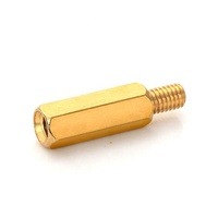 M2.5 Brass Hex Male Threaded Yellow Standoff Spacer Fasteners for Electronic Assembly Size M2.5*4+4-M2.5*40+6