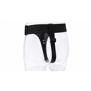 Sous-vêtements en cuir noir punk avec sangle réglable, trois anneaux en métal, ceinture de bondage, culottes, produits sexuels pour adultes - Product Image 4