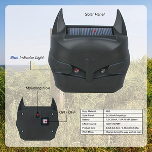 เครื่องไล่สัตว์ออกหากินเวลากลางคืนพลังงานแสงอาทิตย์เพื่อรักษาสัตว์ป่าให้ห่างจากไฟ LED สีแดงไล่ล่ากันน้ำสำหรับสวนฟาร์ม - Product Image 4