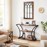 Mobilier de maison Canapé table avec cadres incurvés 2 étagères ouvertes, pour couloir entrée salon bureau table coin bureau maison