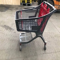 Chariot de courses pliable en plastique de type allemand Jiayuan, durable, avec cadre en acier zingué, roues en PU de 5 pouces, modèle avec logo personnalisé