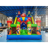Château gonflable professionnel en PVC Super Mario Bros avec toboggan pour parc, certifié sûr