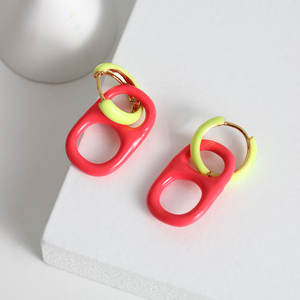 Povas Tiri Orelringojn Can Pull Tab orecchini smaltati placcati oro rame orecchini a cerchio piccoli smontabili gratuiti per le donne - Product Image 3