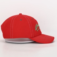Sombrero rojo sin estructura de calidad superior al por mayor, ala curva, etiqueta privada personalizada, logotipo OEM impreso, patrón bordado, se adapta a todos