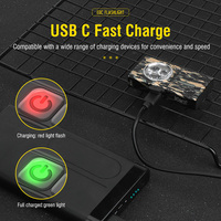 Haute puissance 1100lm Mini porte-clés lampe de poche 10 Modes lumière IPX5 étanche économie d'énergie UV LED EDC torche extérieure