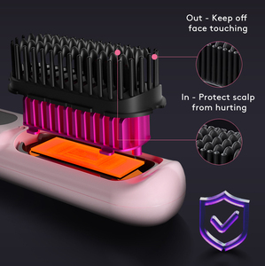 Lisseur de cheveux portable USB rechargeable, ionique négatif, sans fil, mini brosse électrique pour cheveux, peigne lisseur - Product Image 6