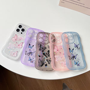 Funda de teléfono transparente con estrellas brillantes y mariposas para iPhone 16E 11 12 13 14 15 16 Pro Max, carcasa a prueba de golpes con bordes ondulados de TPU suave - Product Image 6