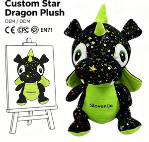 Pologne Vente chaude Personnalisé Différentes tailles Couleurs étoiles Mignon Mascot Dragon Peluche Jouet Animal en peluche Doux Jouet Dragon Slovénie - Product Image 1