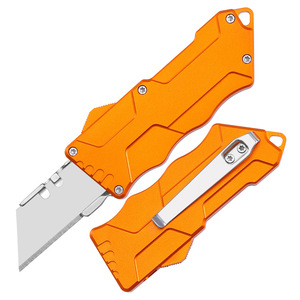 Faca Utilitária <span class=keywords><strong>OTF</strong></span> de Alumínio Fresado CNC de Alta Qualidade com Lâmina SK-5 e Cabo de Liga de Alumínio para Camping e DIY - Product Image 1