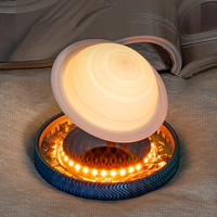 Lampu Bohlam Levitasi HCNT Plug-In Warm White 360° Berputar, Lampu Bulan Magnetik Kreatif, Hadiah Natal, Saturnus Mengambang untuk Rumah