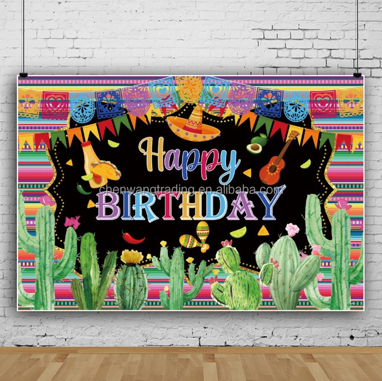 Mexikanische Partydekoration Hintergrund 2,1x1,5 M – Buntes Banner Für Fiesta, Cinco De Mayo & Geburtstag