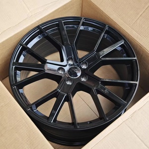 Roues de voiture en alliage d'aluminium YQ 19 20 21 22 pouces noir brillant 5 trous PCD 112 Sport jantes à rayons multiples pour <span class=keywords><strong>Audi</strong></span> RS6 RS8 RS7 A4 A5 A6 A8 - Product Image 1