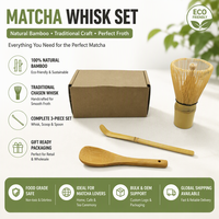 Ensemble de fouets à matcha en bambou en gros avec cuillère à thé et boîte cadeau personnalisée pour la cérémonie du thé japonaise et les cafés