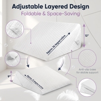 Coussin de lit ergonomique orthopédique modulaire pour soutien lombaire, lecture et repos, idéal pour la grossesse et la post-chirurgie