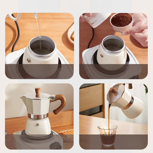 Bình pha cà phê Espresso Moka bằng nhôm, kiểu dáng cổ điển, tiện dụng, dùng trên bếp, 3 tách 150ml - Product Image 3