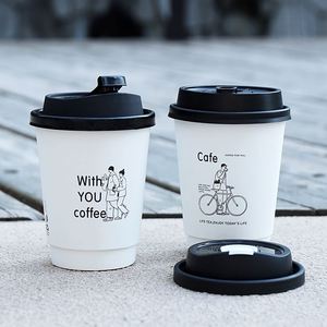 แก้วกาแฟกระดาษสองชั้นแบบใช้แล้วทิ้ง ขนาด 4 ออนซ์ 8 ออนซ์ 12 ออนซ์ 16 ออนซ์ 20 ออนซ์ 24 ออนซ์ เป็นมิตรกับสิ่งแวดล้อม พร้อมฝาปิด แบบพิมพ์ลายตามสั่ง - Product Image 3