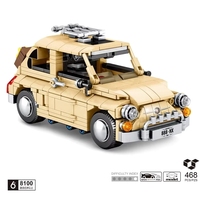 Modèle de voiture Fiat Nuova à rétrofriction Sembo SY8100, voiture classique pour enfants, ensembles de briques éducatifs DIY, mini jouets de construction