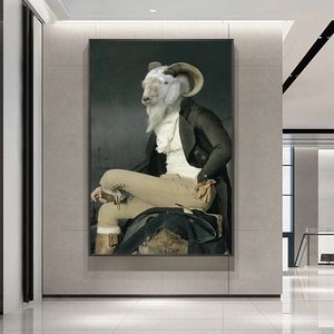 सार पशु हाथी शेर ज़ेबरा पोस्टर रचनात्मक पशु मॉडलिंग दीवार कला कैनवास पेंटिंग सजावट - Product Image 4