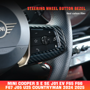 ShaSha Real fibra de carbono volante botón bisel accesorios Decoración Para <span class=keywords><strong>MINI</strong></span> F65 F66 F67 <span class=keywords><strong>Cooper</strong></span> S SE J01 J05 2024-2025 - Product Image 2