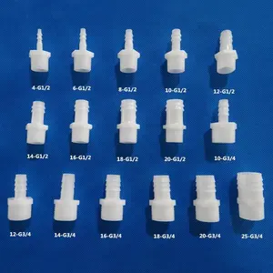 Connecteurs de tuyaux en plastique PP de 1/2 pouces, tuyau fileté en plastique Flexible, réduction du couplage