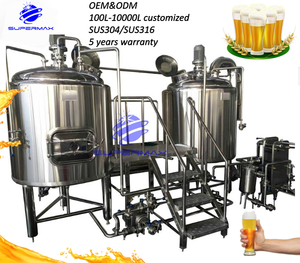 Équipement <span class=keywords><strong>de</strong></span> brassage <span class=keywords><strong>de</strong></span> bière 500L 1000L 2000L en acier inoxydable, système <span class=keywords><strong>de</strong></span> brasserie personnalisé pour brasserie artisanale commerciale - Product Image 1
